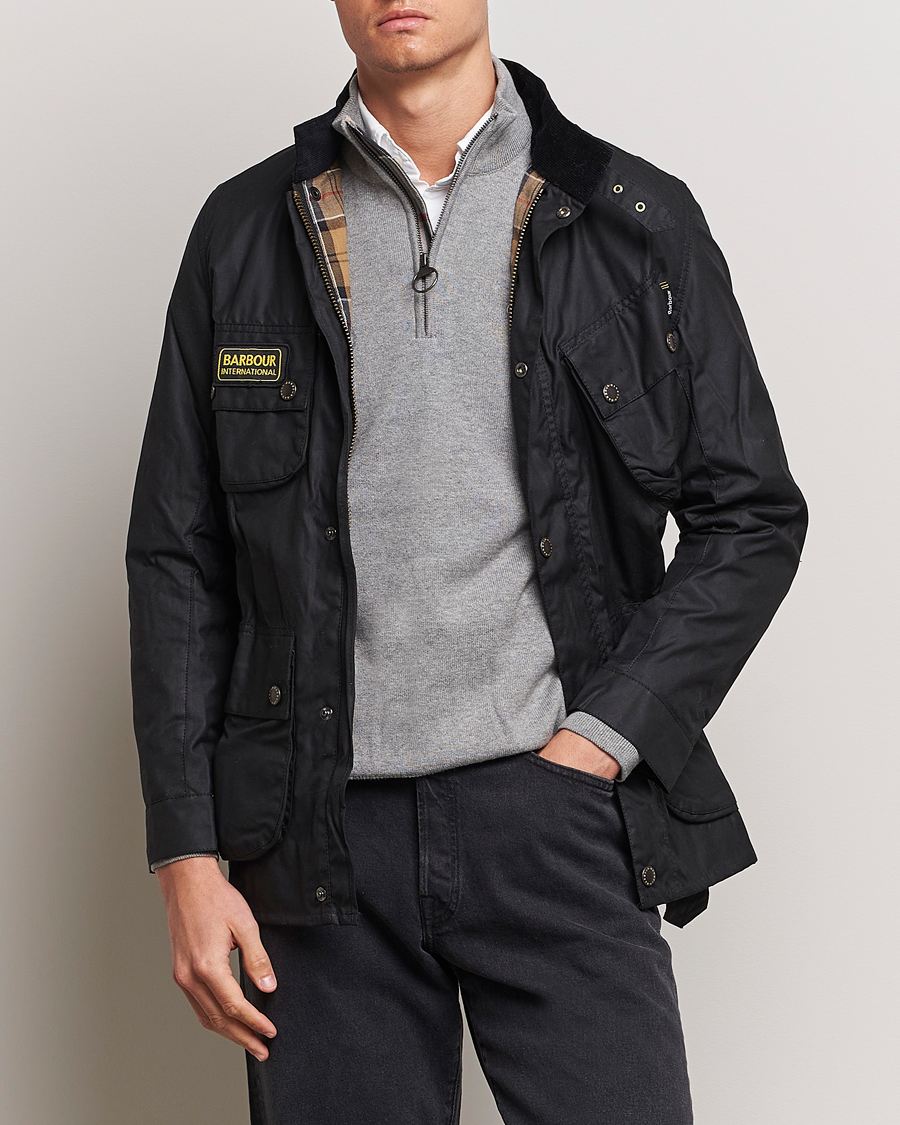 Herre | Forårsjakker | Barbour International | Slim Wax Jacket Black