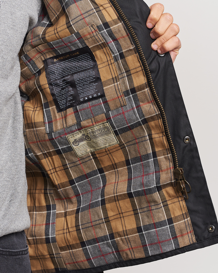 Herre | Jakker | Barbour International | Slim Wax Jacket Black