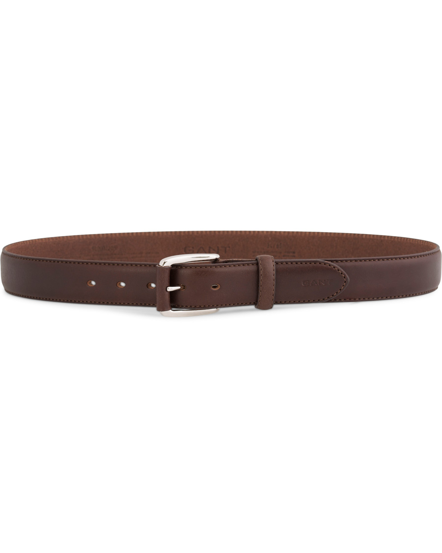 Herre | GANT Plain Leather 3,5 cm Belt Dark Brown | GANT | Plain Leather 3,5 cm Belt Dark Brown