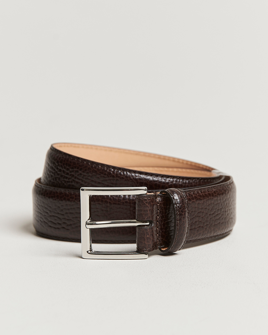 Herre | Bælter | Crockett & Jones | Belt 3,5 cm Dark Brown Grained Calf