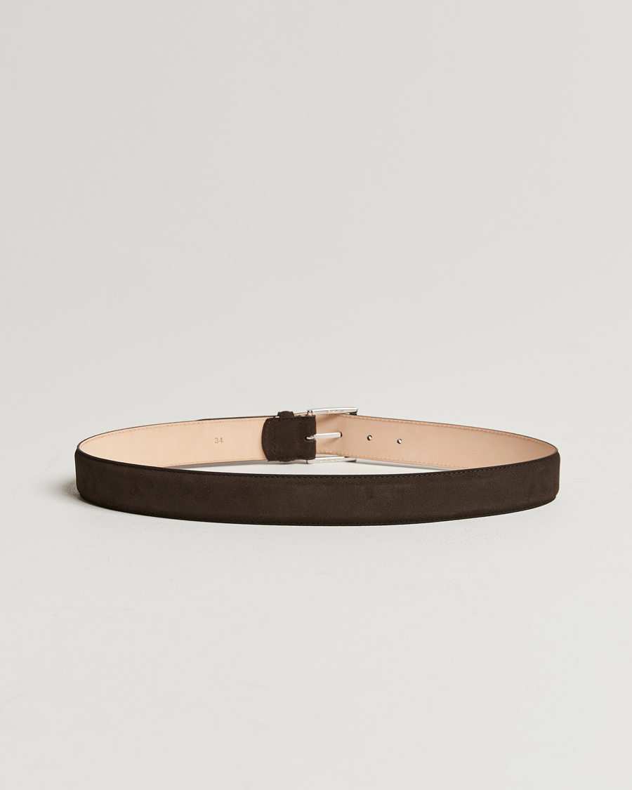 Herre | Bælter | Crockett & Jones | Belt 3,2 cm Dark Brown Suede