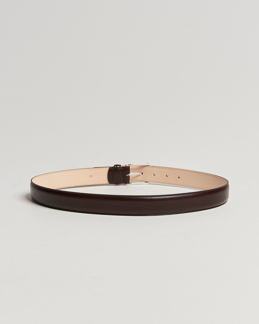 Herre | Glatte bælter | Crockett & Jones | Belt 3,2 cm Dark Brown Calf