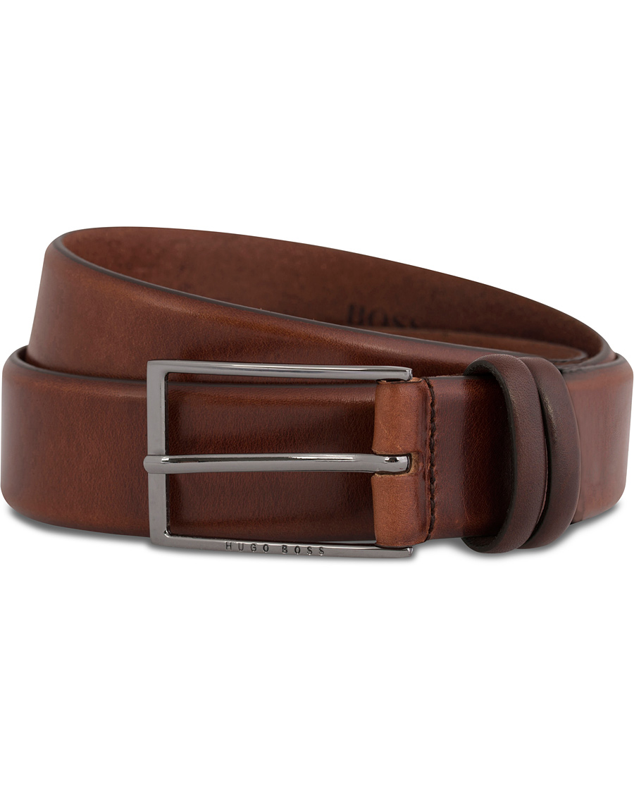 Herre | BOSS Carmello Leather Belt 3,5 cm Medium Brown | BOSS BLACK | BOSS Carmello Leather Belt 3,5 cm Medium Brown