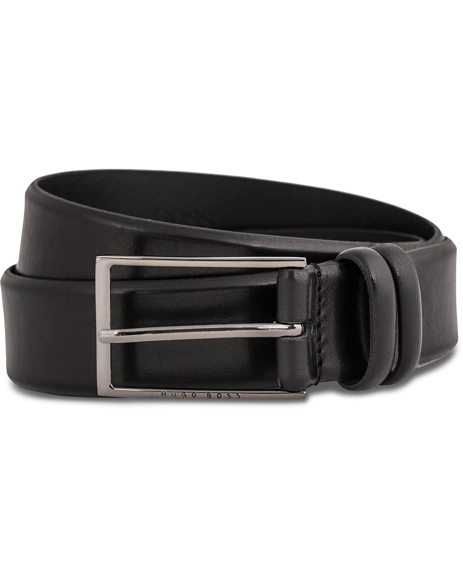 Herre | BOSS Carmello Leather Belt 3,5 cm Black | BOSS BLACK | BOSS Carmello Leather Belt 3,5 cm Black