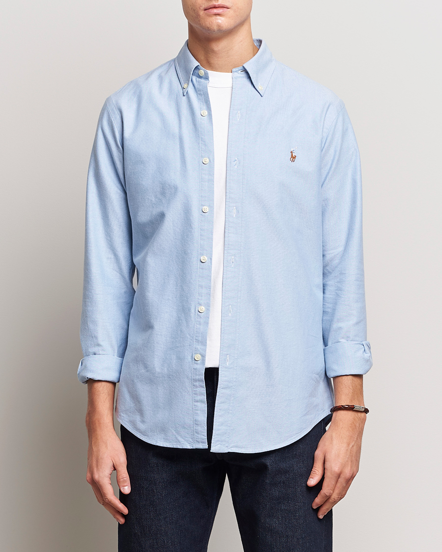 Herre | Polo Ralph Lauren | Polo Ralph Lauren | Custom Fit Shirt Oxford Blue