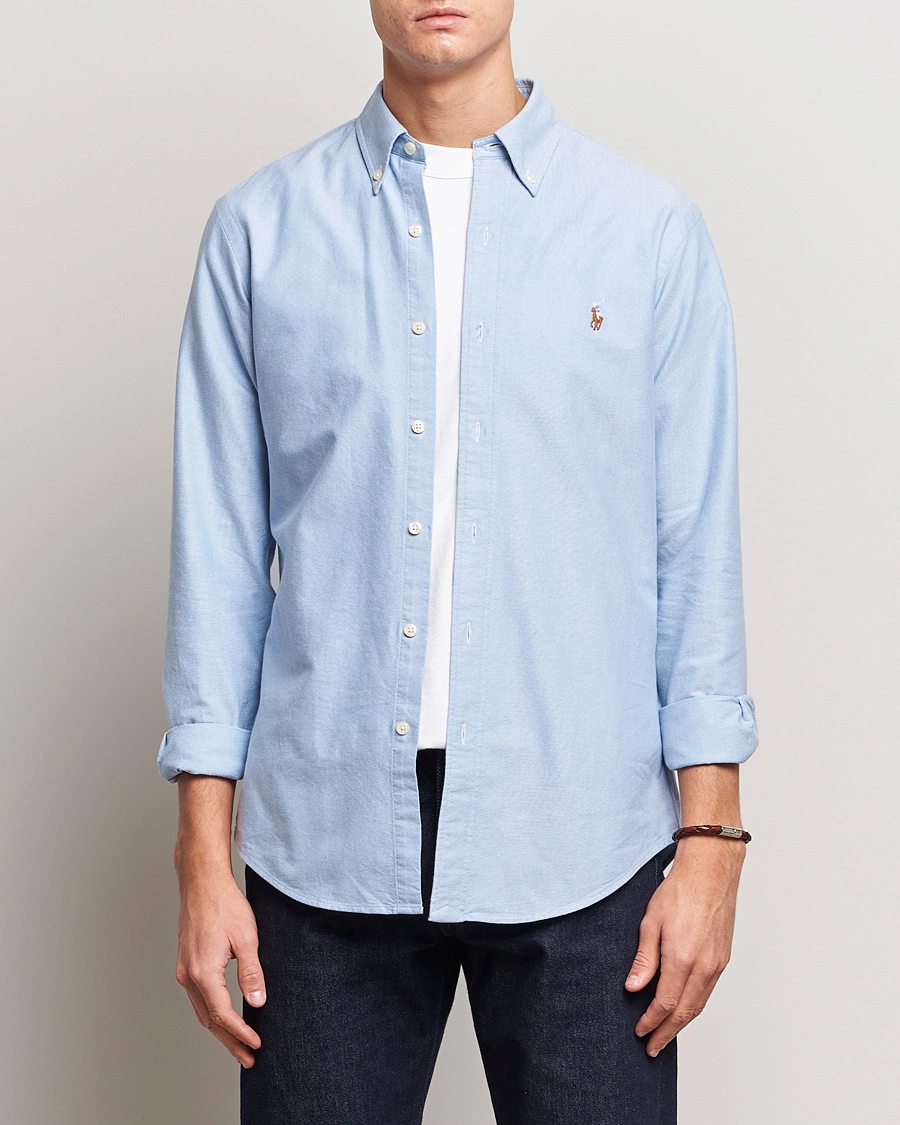 Herre |  | Polo Ralph Lauren | Custom Fit Oxford Shirt Blue