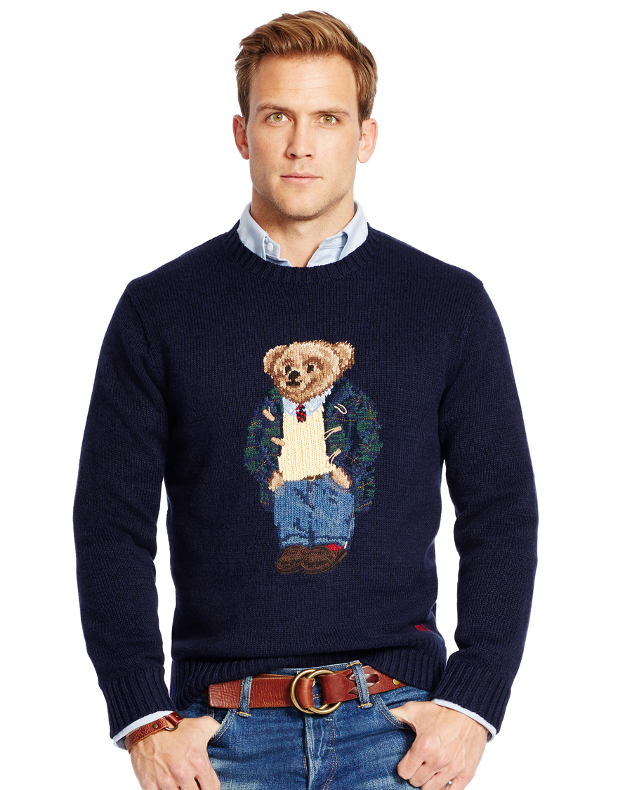Herre | Trøjer | Polo Ralph Lauren | Cotton Knit Bear Sweater Blue