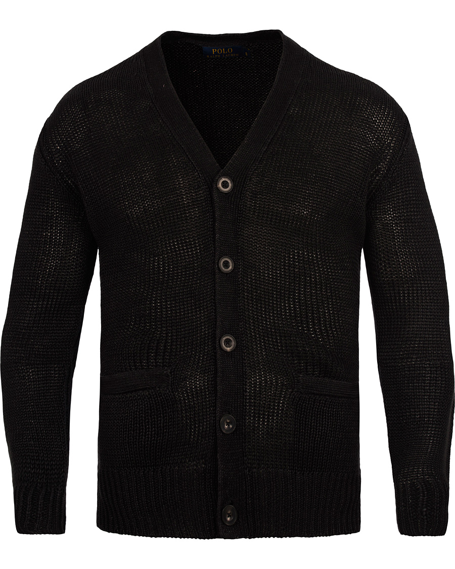 Herre | Trøjer | Polo Ralph Lauren | Linen Cardigan Polo Black