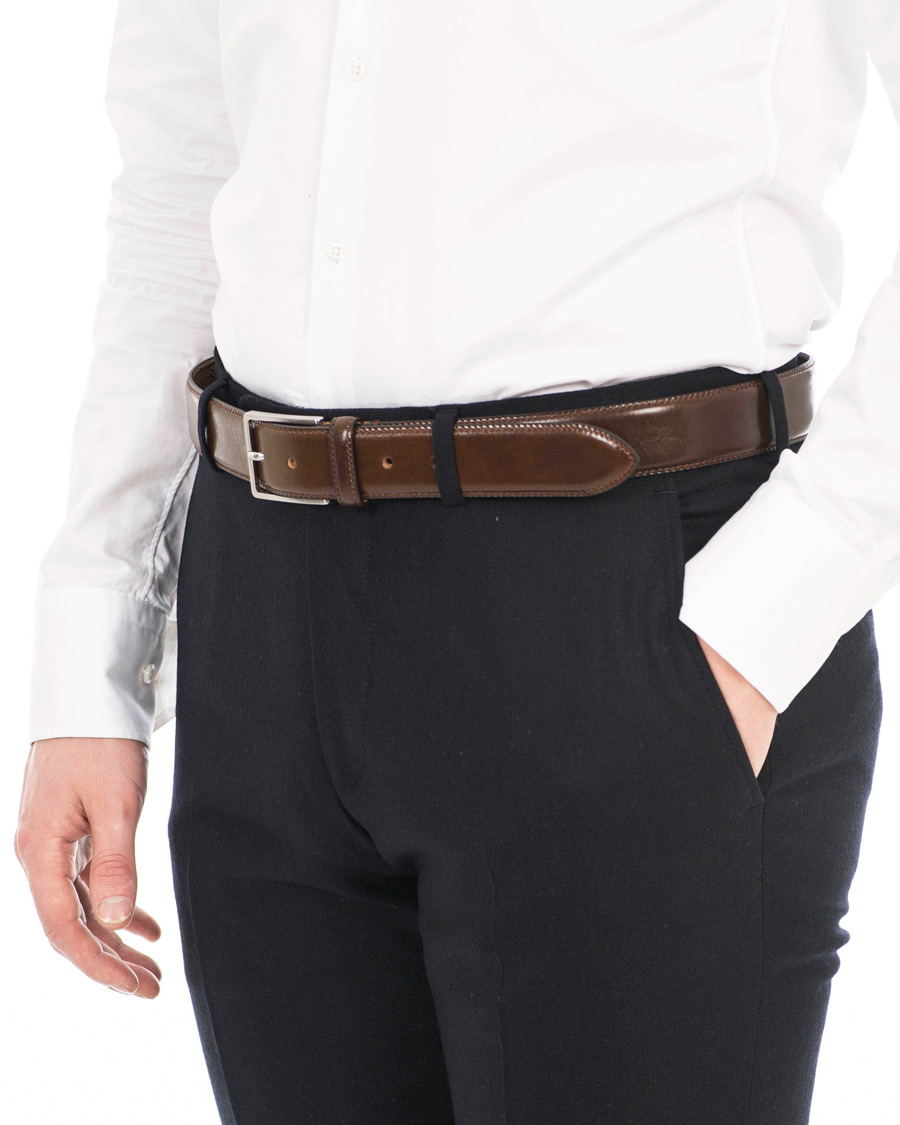 Herre | Morris Heritage Leather 3,5 cm Belt Dark Brown | Morris Heritage | Leather 3,5 cm Belt Dark Brown
