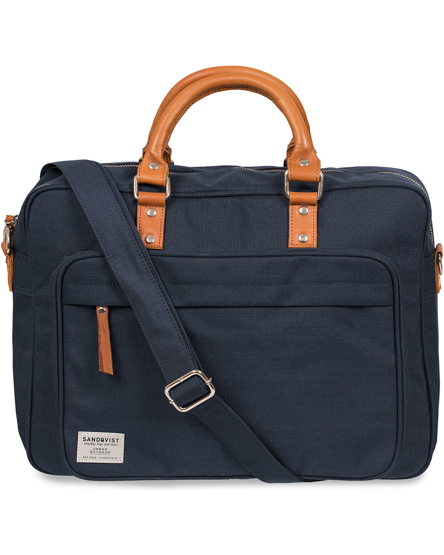 Herre | Sandqvist Pontus Canvas Laptop Bag Blue | Sandqvist | Pontus Canvas Laptop Bag Blue