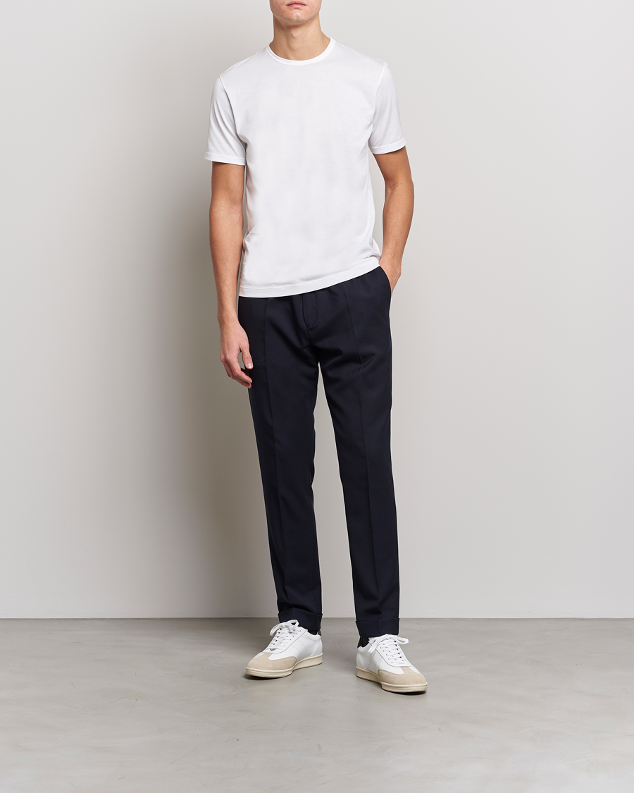 Herre | T-Shirts | Sunspel | Crew Neck Q82 Cotton T-Shirt White