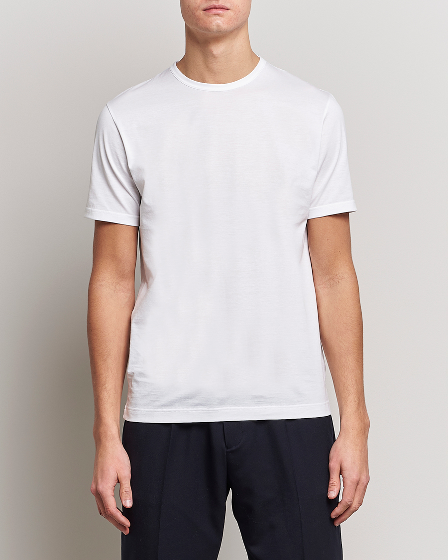 Herre | Hvide t-shirts | Sunspel | Crew Neck Cotton Tee White