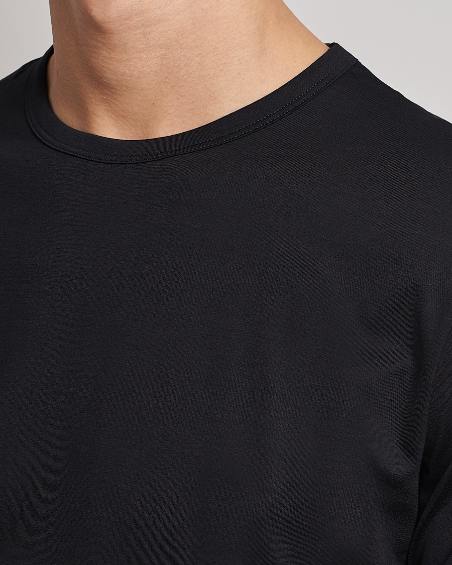 Herre | T-Shirts | Sunspel | Crew Neck Q82 Cotton T-Shirt Black