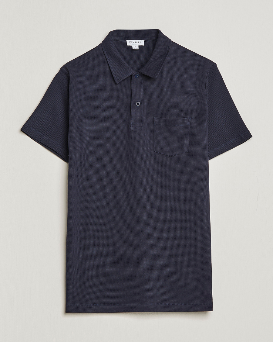 Herre | Polotrøjer | Sunspel | Riviera Polo Shirt Navy