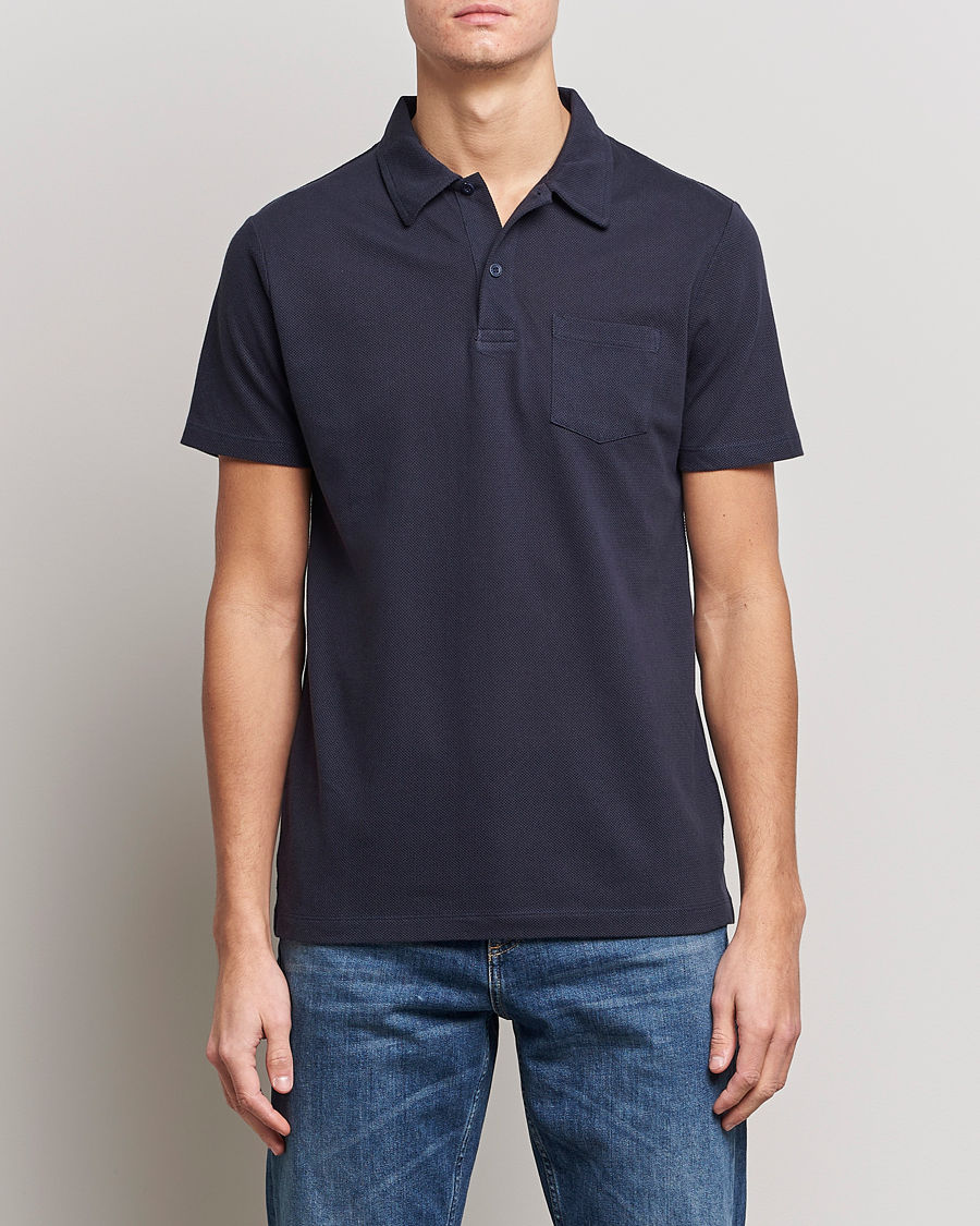 Herre | Polotrøjer | Sunspel | Riviera Polo Shirt Navy