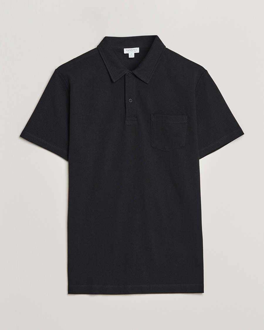 Herre | Polotrøjer | Sunspel | Riviera Polo Shirt Black