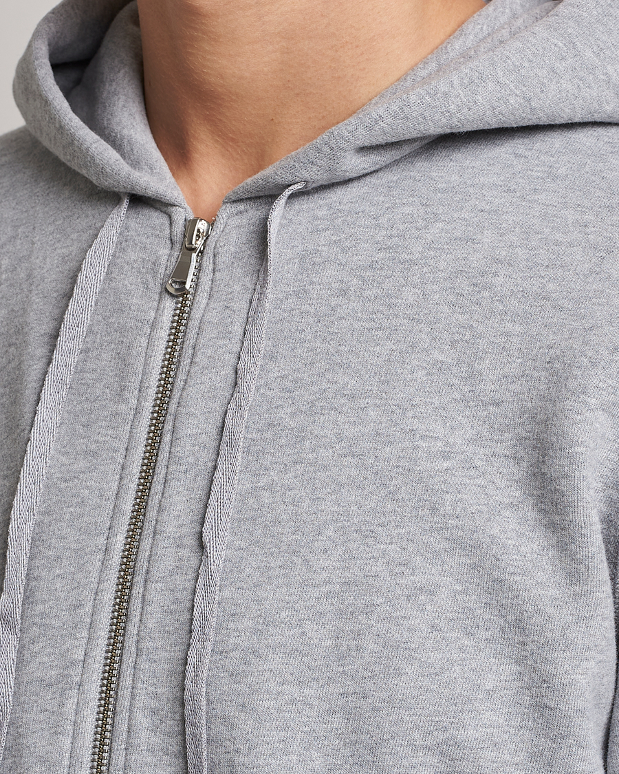 Herre | Trøjer | Sunspel | Loopback Full Zip Hoodie Grey Melange