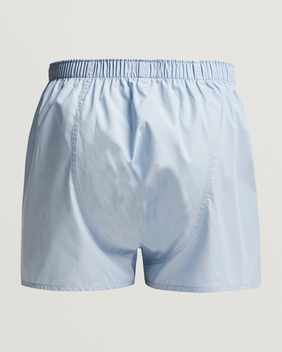 Herre | Undertøj | Sunspel | Classic Woven Cotton Boxer Shorts Plain Blue