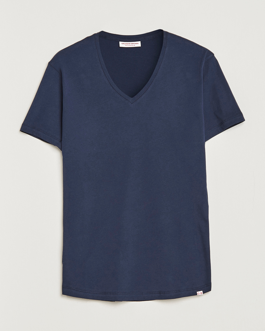 Herre |  | Orlebar Brown | OB V-Neck Tee Navy