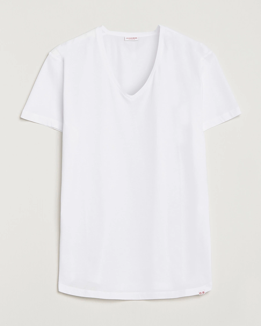 Herre | T-Shirts | Orlebar Brown | OB V-Neck Tee White
