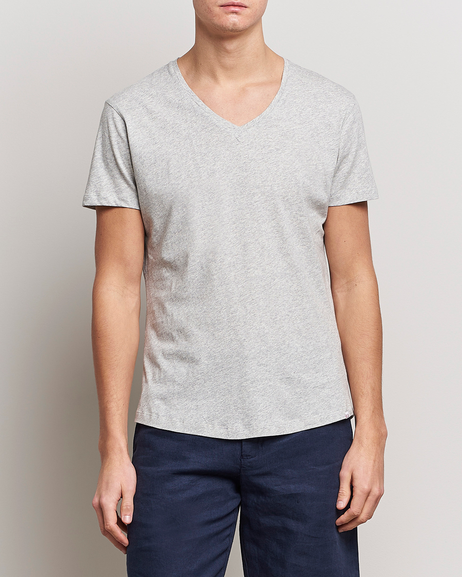 Herre | Orlebar Brown | Orlebar Brown | OB V-Neck Tee Grey Melange