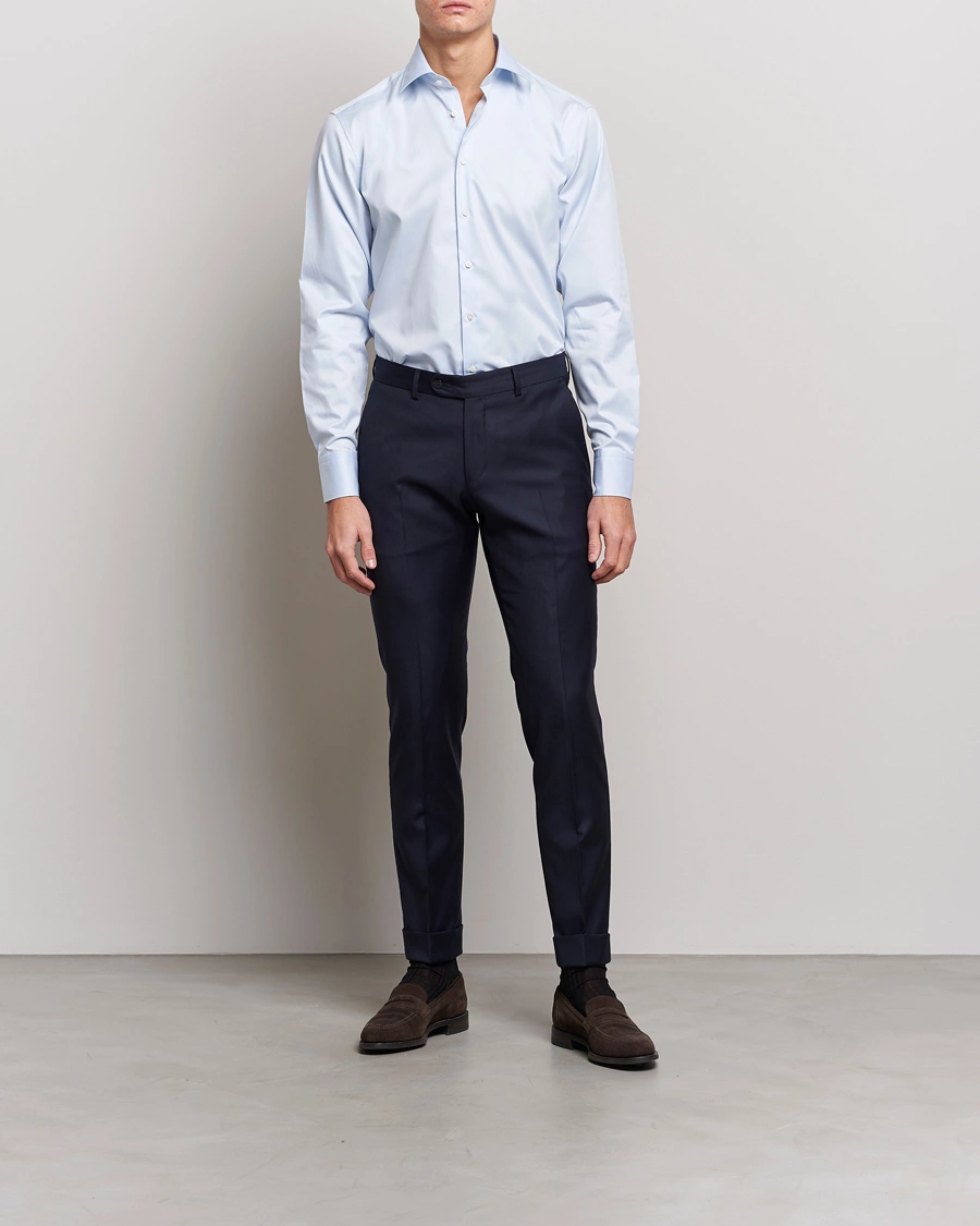 Herre | The Classics of Tomorrow | Stenströms | Fitted Body Shirt Blue