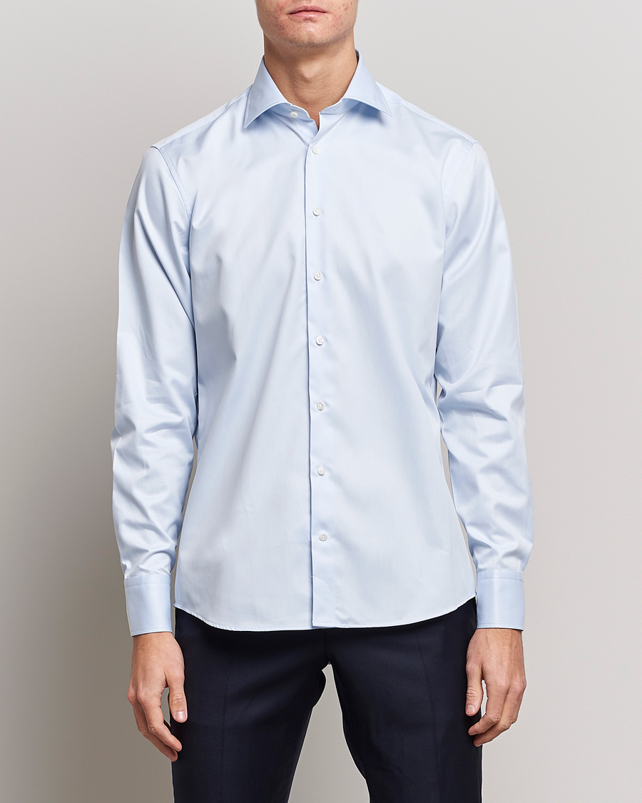 Herre | Festive | Stenströms | Fitted Body Shirt Blue