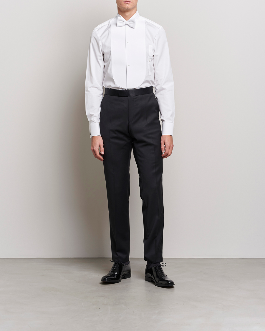 Herre | Skjorter | Stenströms | Slimline Astoria Stand Up Collar Evening Shirt White