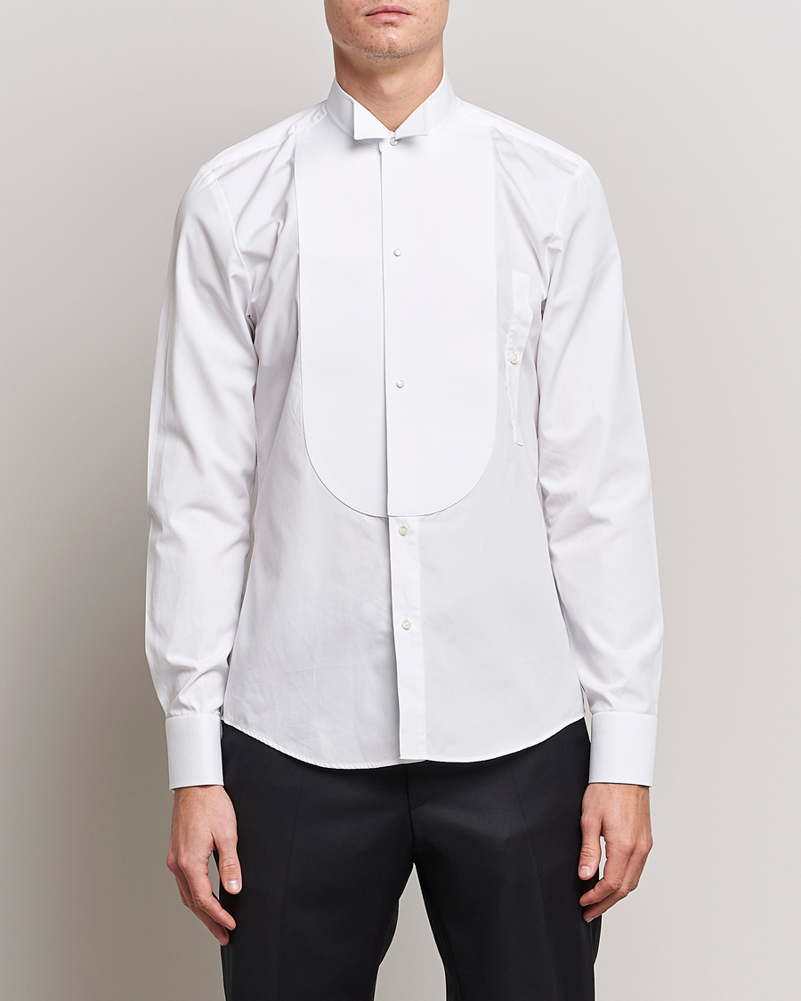 Herre | Skjorter | Stenströms | Slimline Astoria Stand Up Collar Evening Shirt White