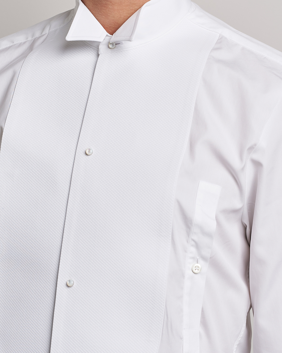 Herre | Skjorter | Stenströms | Slimline Astoria Stand Up Collar Evening Shirt White