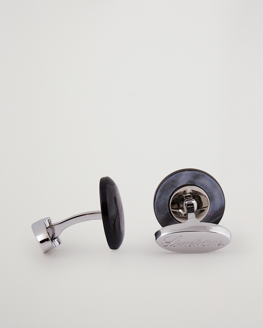 Herre | Black Tie | Stenströms | Mother of Pearl Cufflink Grey