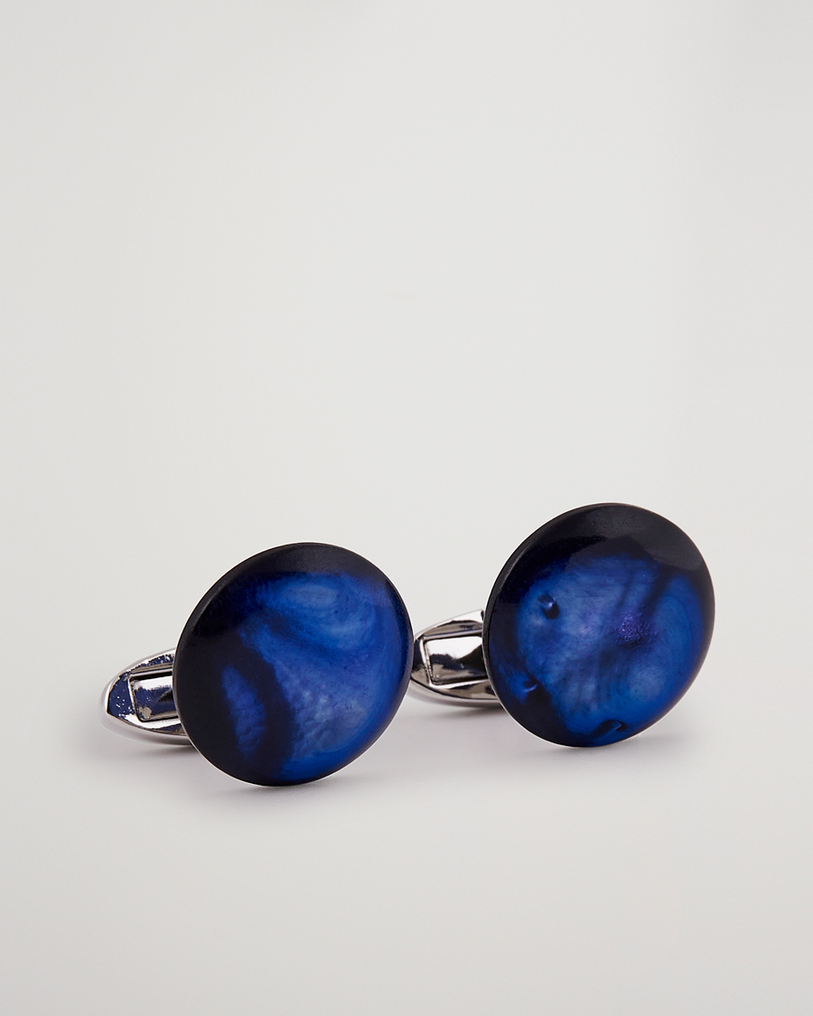 Herre | Manchetknapper | Stenströms | Mother of Pearl Cufflink Dark Blue