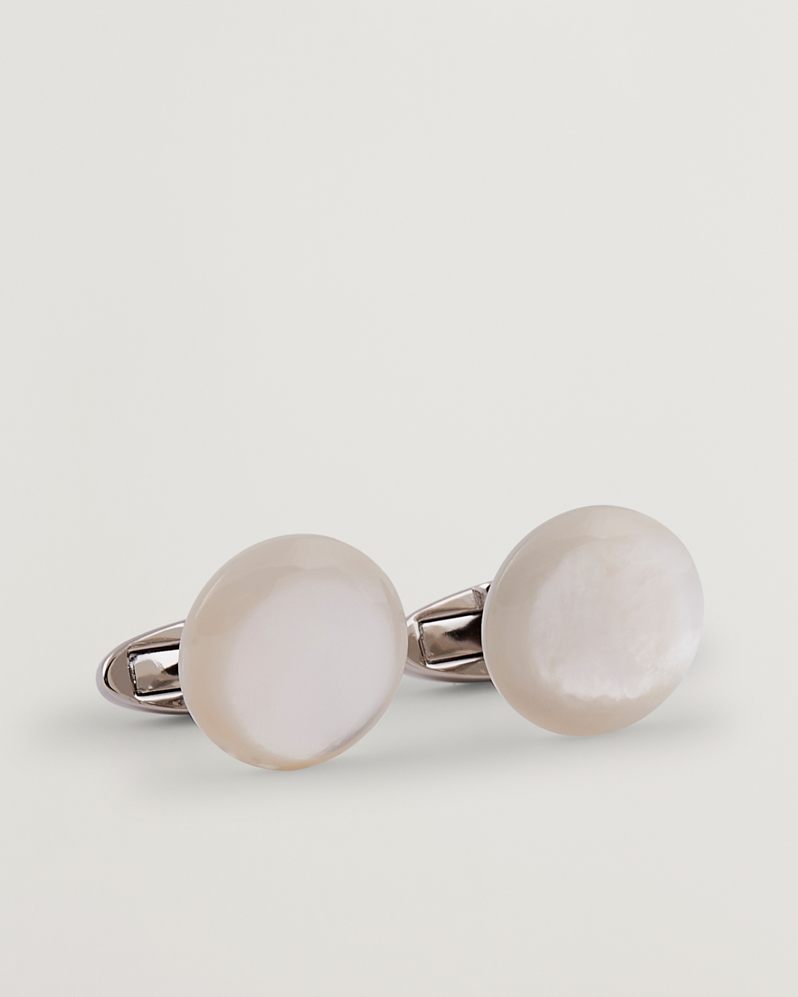 Herre | Manchetknapper | Stenströms | Mother of Pearl Cufflink White