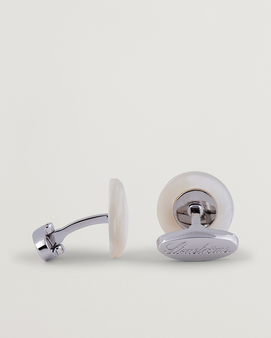 Herr | Mörk kostym | Stenströms | Mother of Pearl Cufflink White