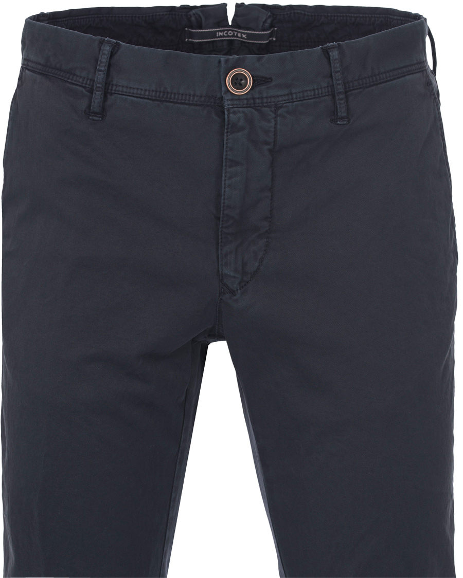 Herre | Bukser | Incotex | Slim Fit Stretch Slacks Navy