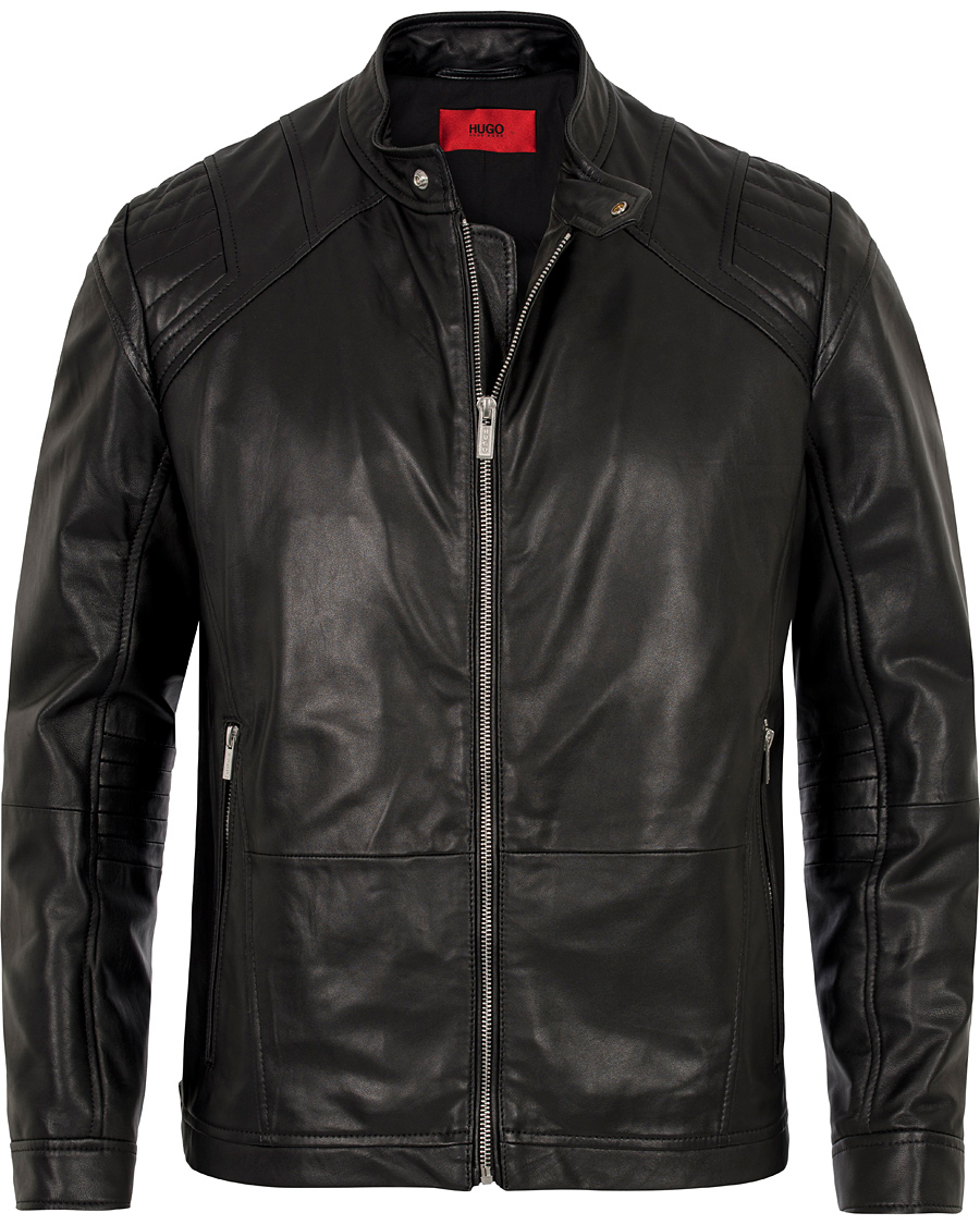 Herre | Jakker | HUGO | Lank Leather Jacket Black