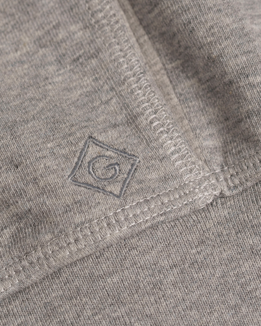 Herre | Trøjer | GANT Diamond G | Full Zip Hoodie Light Grey Melange