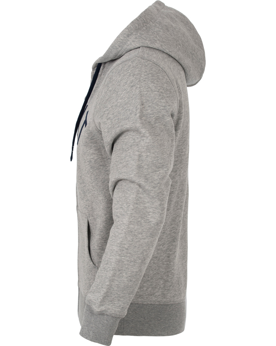 Herre | Trøjer | GANT | Full Zip Hoodie Light Grey Melange