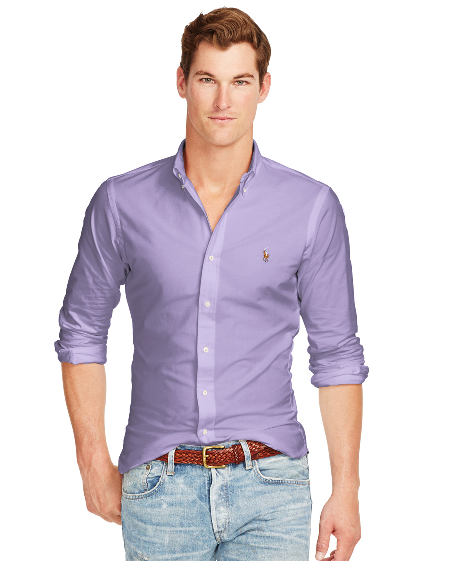 Herre | Skjorter | Polo Ralph Lauren | Slim Fit Oxford Stretch Shirt Violet