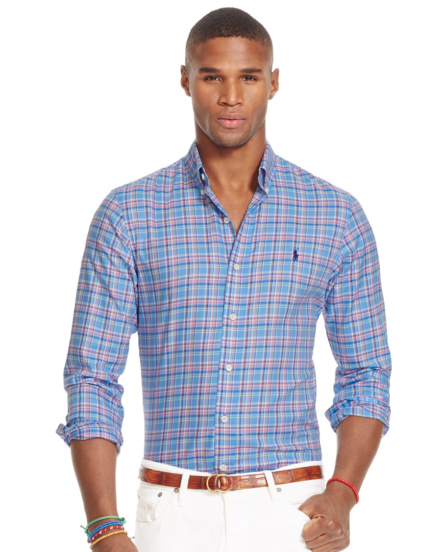Herre | Skjorter | Polo Ralph Lauren | Slim Fit Luxury Oxford Shirt Blue/Orange