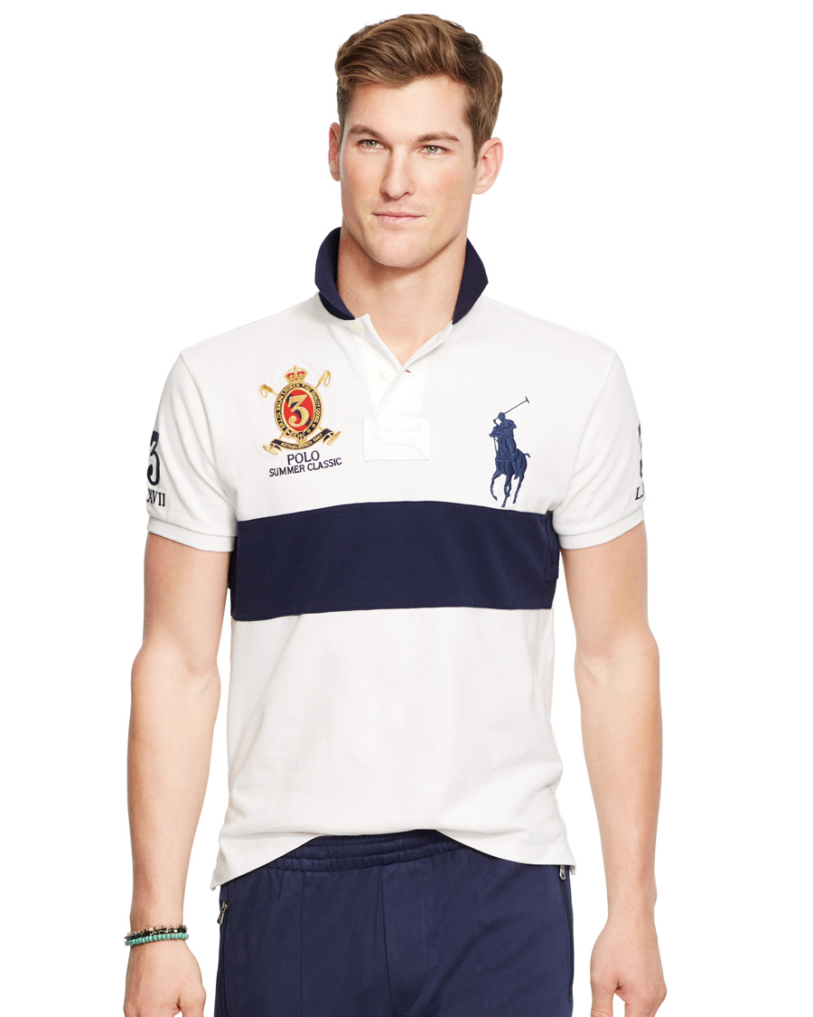 Herre | Polotrøjer | Polo Ralph Lauren | Blackwatch Block Stripe Polo White