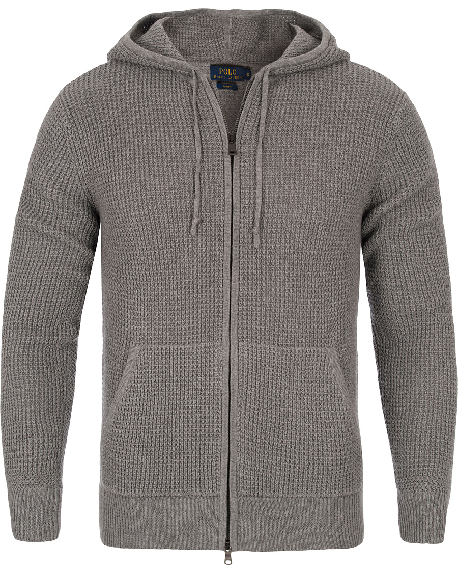 Herre | Trøjer | Polo Ralph Lauren | Cotton/Cashmere Stone Washed Hoodie Medium Grey