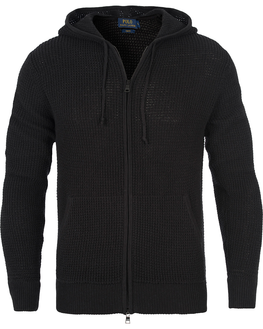 Herre | Trøjer | Polo Ralph Lauren | Cotton/Cashmere Stone Washed Hoodie Polo Black