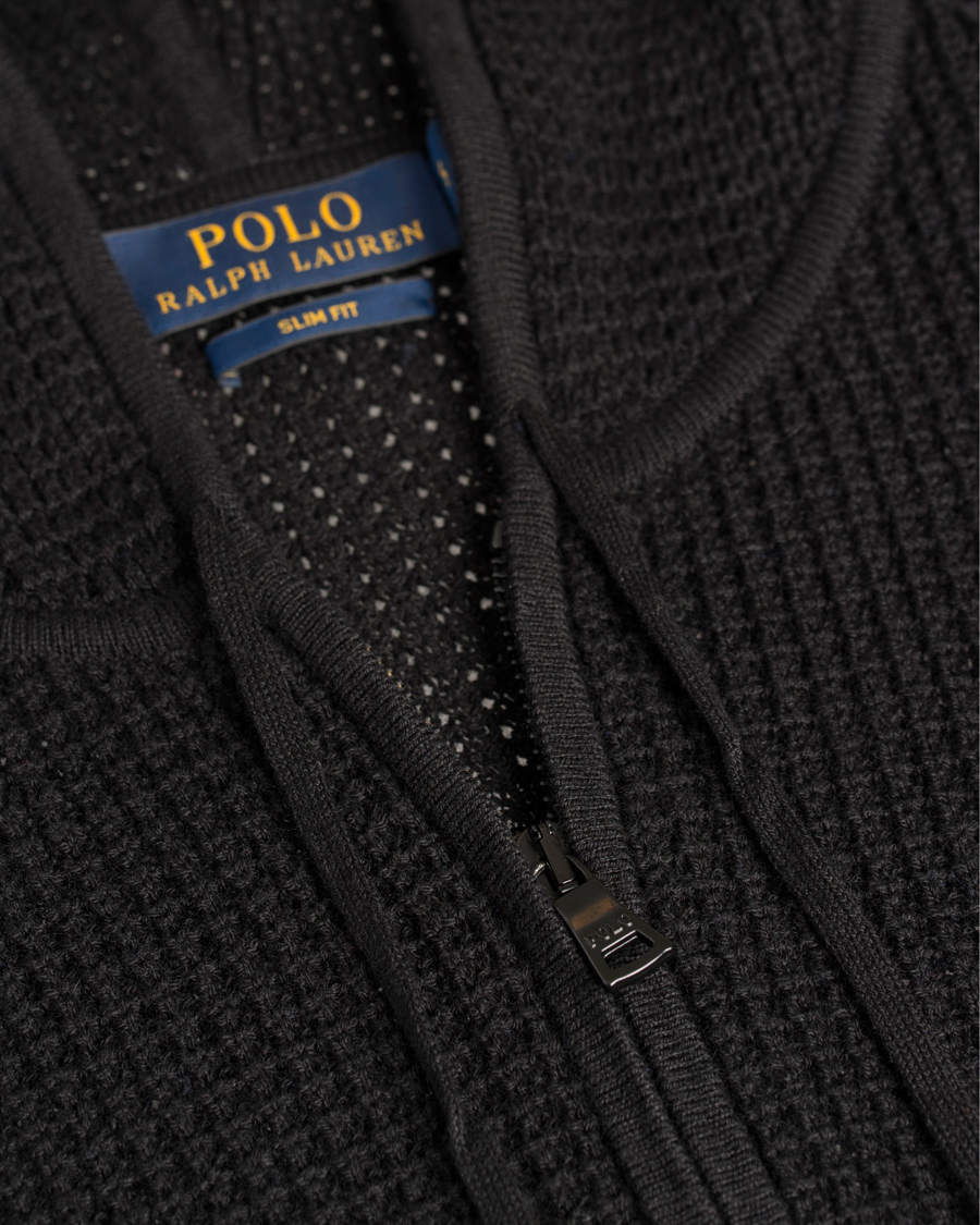 Herre | Trøjer | Polo Ralph Lauren | Cotton/Cashmere Stone Washed Hoodie Polo Black