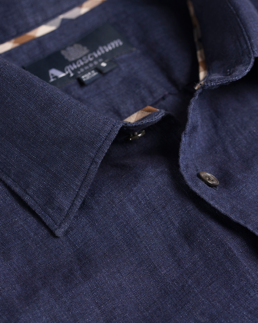 Herre | Skjorter | Aquascutum | Ashby Linnen Shirt Navy