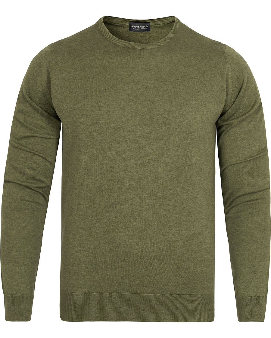 Herre | Trøjer | John Smedley | Luke Slim Fit Sea Island Cotton Pullover Tyrolean Green