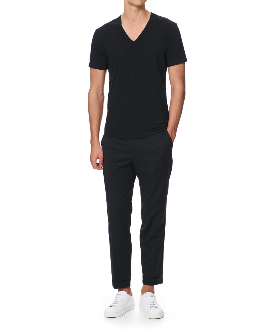 Herre | T-Shirts | Calvin Klein | Cotton V-Neck Tee 2-Pack Black