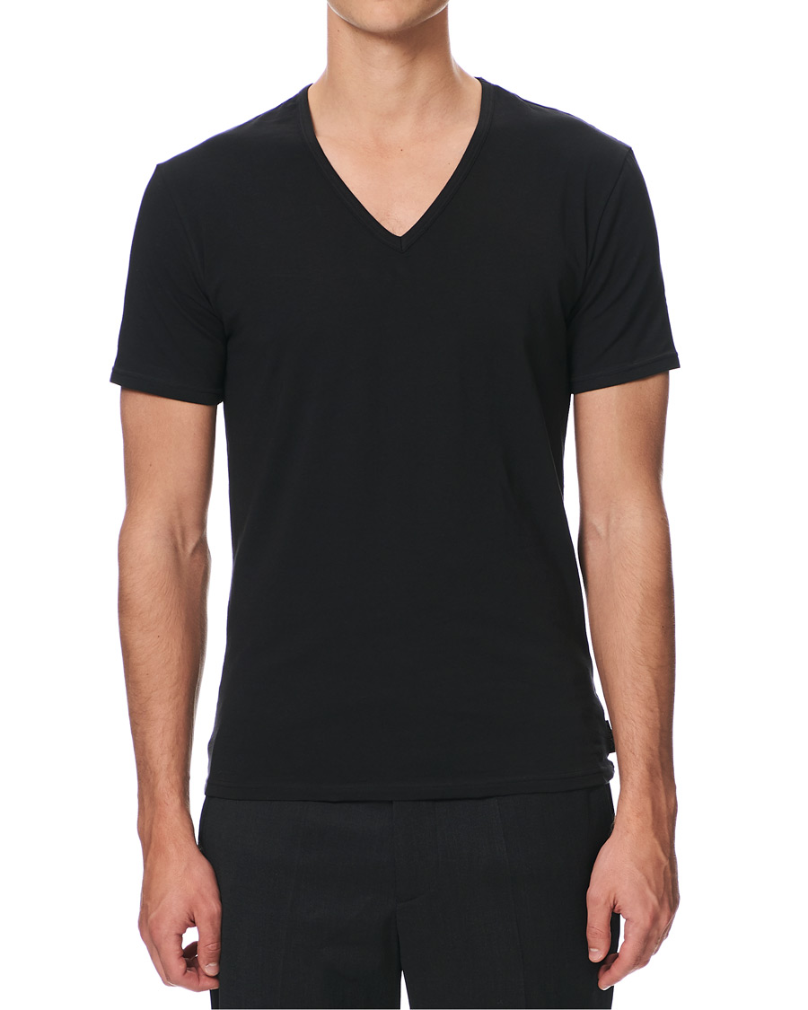 Herre | T-Shirts | Calvin Klein | Cotton V-Neck Tee 2-Pack Black