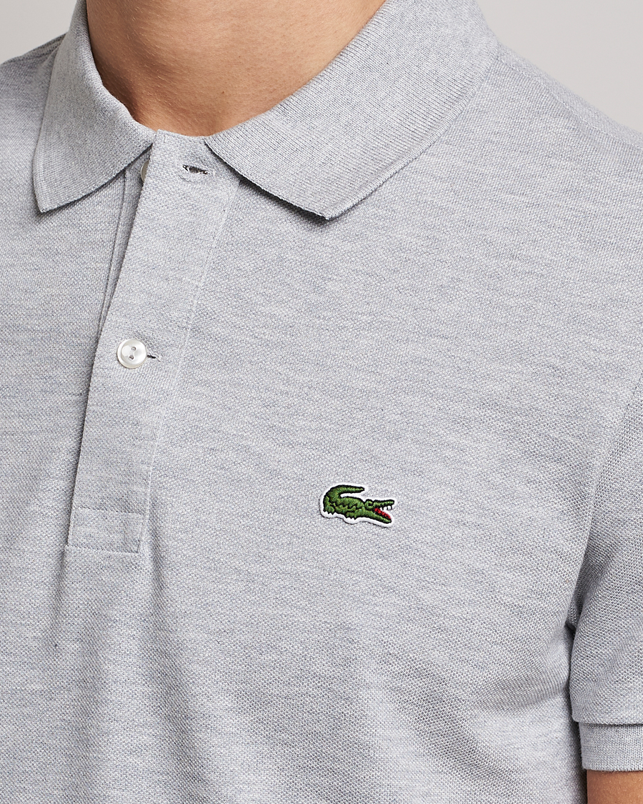 Lacoste Slim Fit Polo Piké Silver - CareOfCarl.dk