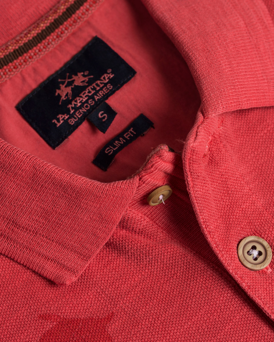 Herre | Polotrøjer | La Martina | Juarez Vintage Slub Pique Polo Cayenne Red XL